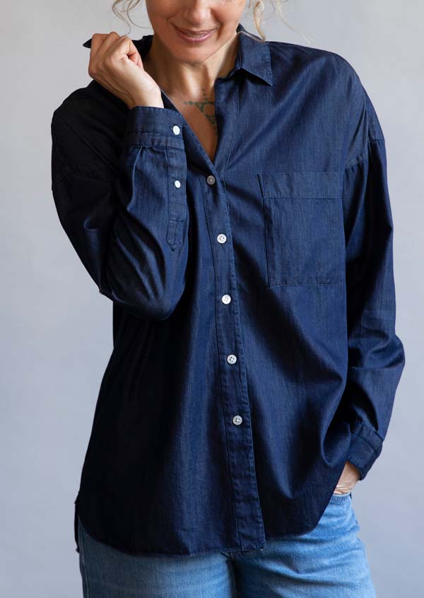 Rose & Lini FINAMORE COTTON “SONIA” DENIM SHIRT