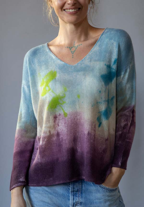 Rose & Lini FISSORE CASHMERE KNIT “BRUCO 09” SKY