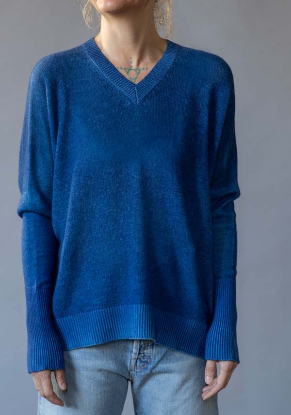 Rose & Lini FISSORE CASHMERE KNIT “MARGHERITA” INDIGO