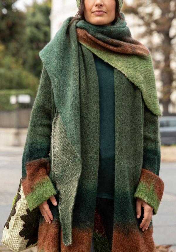 Rose & Lini FISSORE CASHMERE “MARIANNE 13” KAKI SCARF