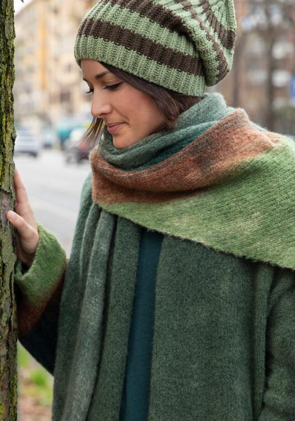 Rose & Lini FISSORE CASHMERE “MARIANNE 13” KAKI SCARF