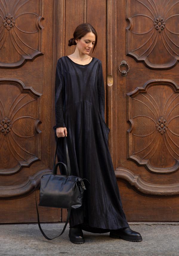 Rose & Lini GILDA MIDANI “RECORTES LONG DRESS” BLACK