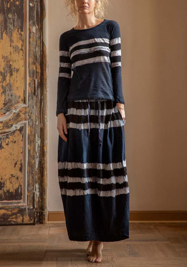 Rose & Lini GILDA MIDANI “Y SKIRT 2515” BLACK & BLUE