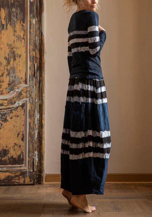 Rose & Lini GILDA MIDANI “Y SKIRT 2515” BLACK & BLUE