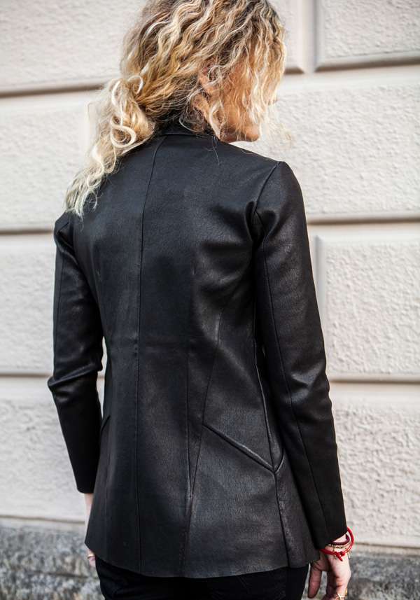 Rose & Lini GIORGIO BRATO BLACK LEATHER JACKET 13070