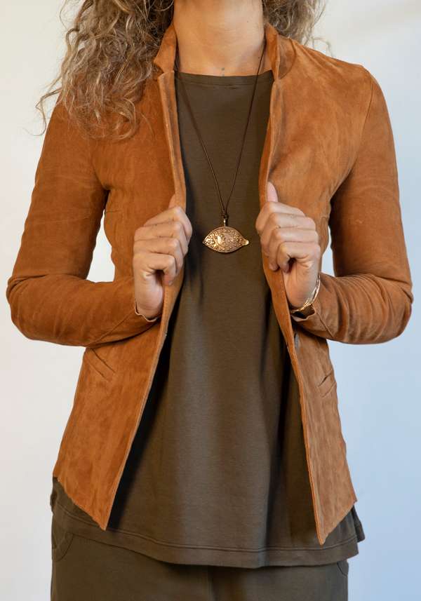 Rose & Lini GIORGIO BRATO CAMEL SUEDE JACKET 9593
