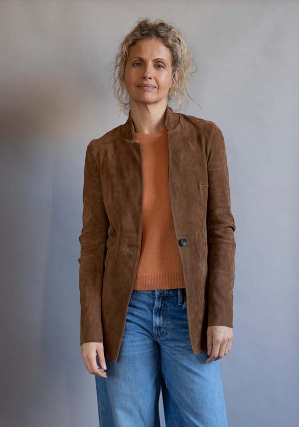 Rose & Lini GIORGIO BRATO SUEDE LEATHER “BLAZER” MUD