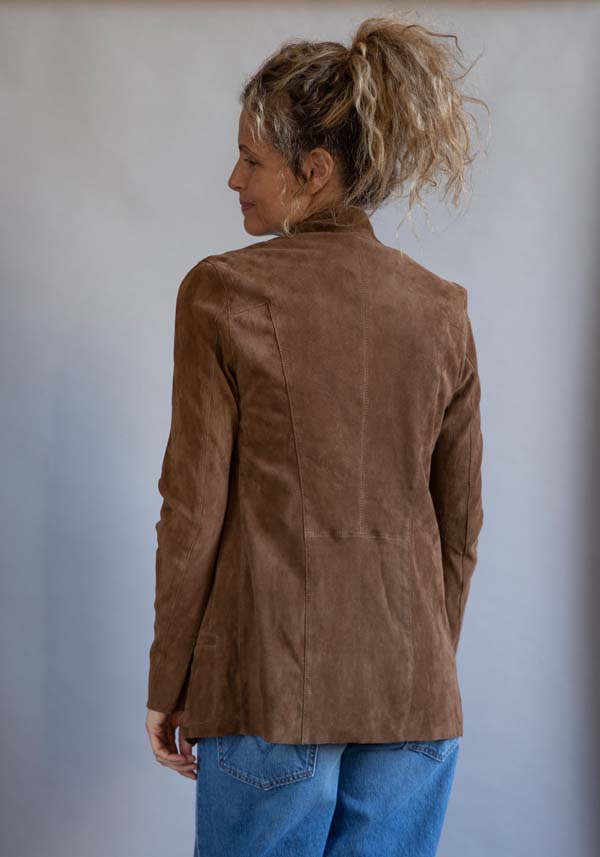 Rose & Lini GIORGIO BRATO SUEDE LEATHER “BLAZER” MUD