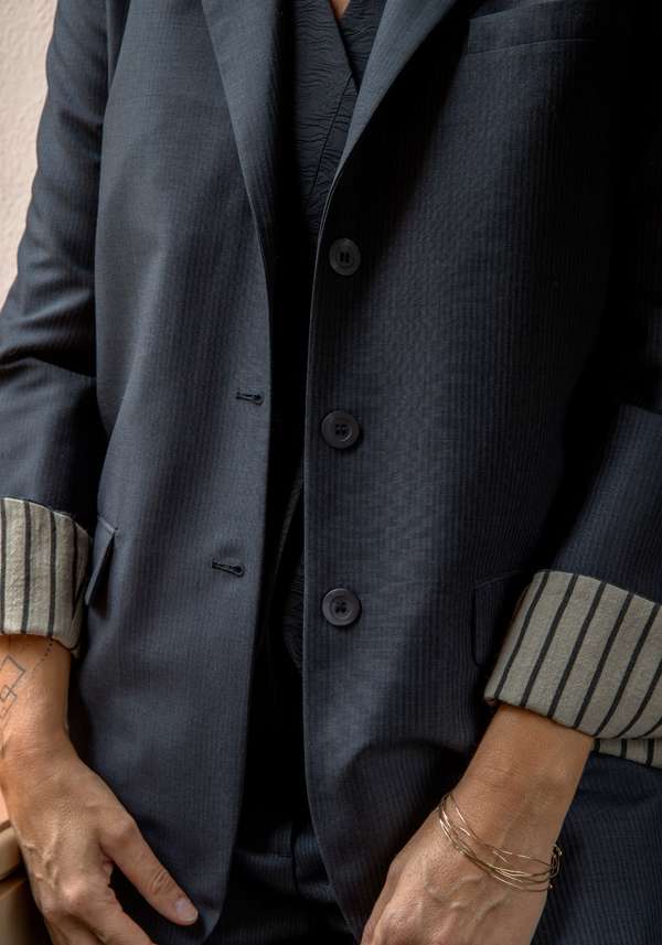 Rose & Lini IBRIGU CHARCOAL WOOL JACKET “MONOPETTO”