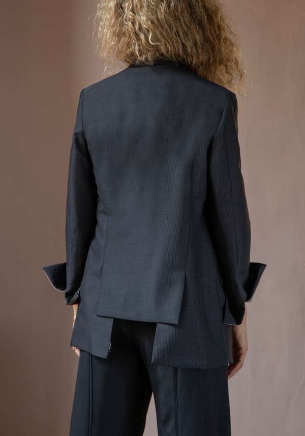 Rose & Lini IBRIGU CHARCOAL WOOL JACKET “MONOPETTO”