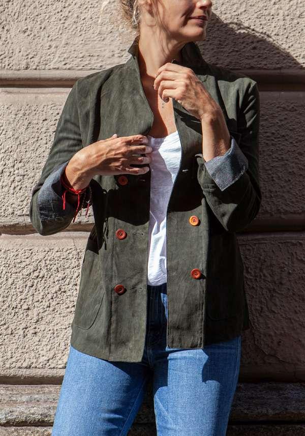 Rose & Lini IBRIGU MILITARY SUEDE LEATHER JACKET 122