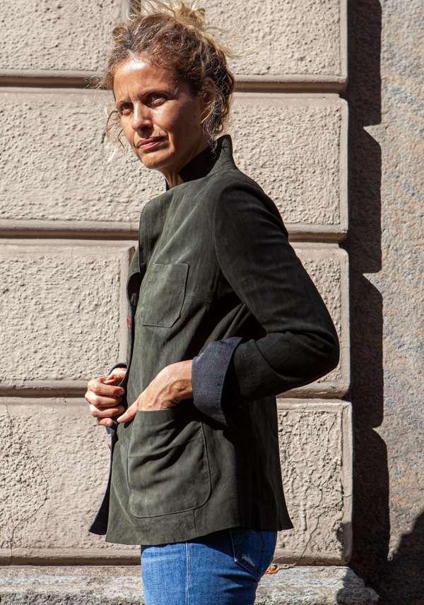 Rose & Lini IBRIGU MILITARY SUEDE LEATHER JACKET 122