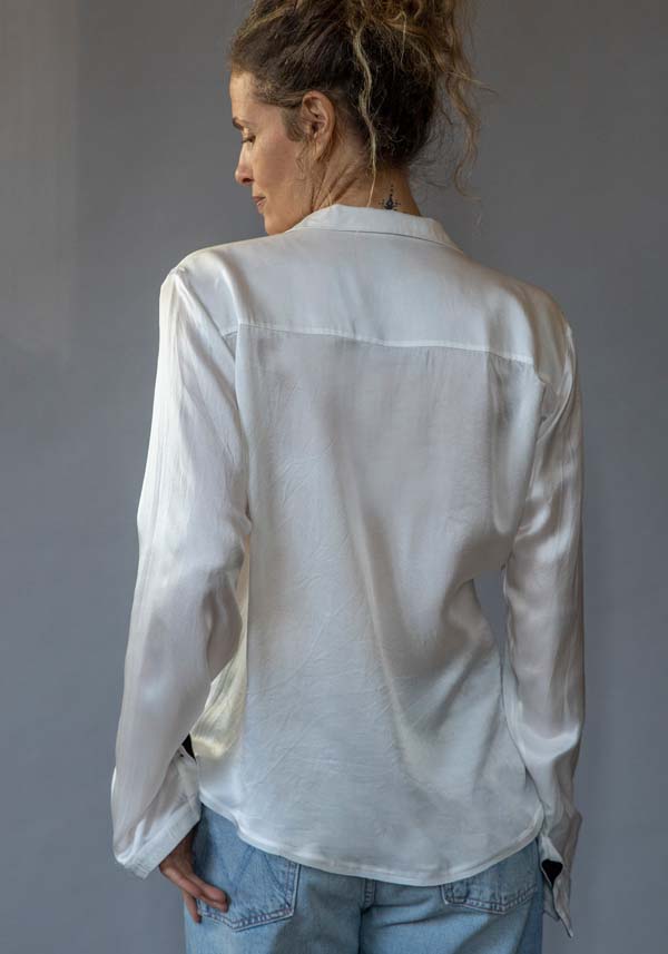 Rose & Lini IBRIGU PRINTED SILK “SHIRT CM20” WHITE