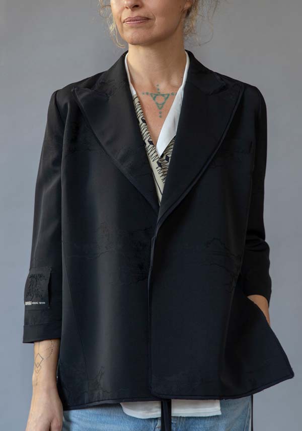 Rose & Lini IBRIGU SILK JACKET “INCROCIATA GJ42” BLACK