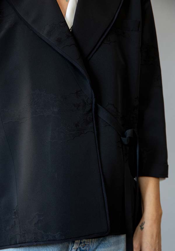 Rose & Lini IBRIGU SILK JACKET “INCROCIATA GJ42” BLACK