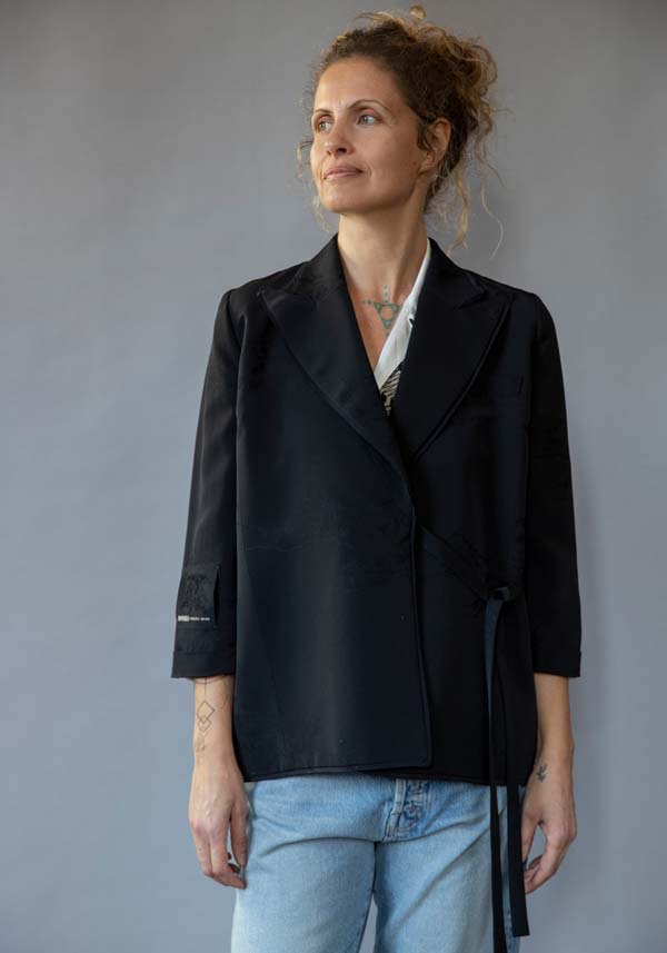 Rose & Lini IBRIGU SILK JACKET “INCROCIATA GJ42” BLACK
