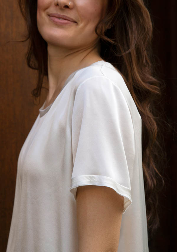 Rose & Lini INBACX SILK “MALI” WHITE SHIRT