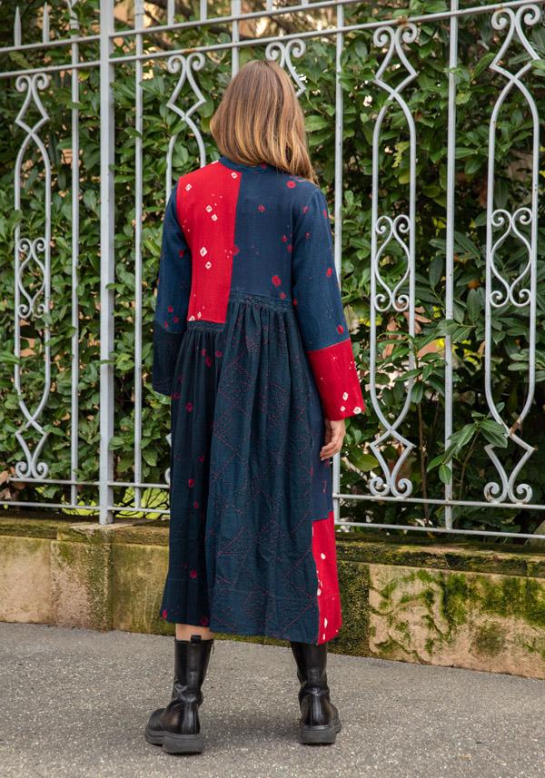 Rose & Lini INJIRI WOOL “DRESS 44” RED & NAVY