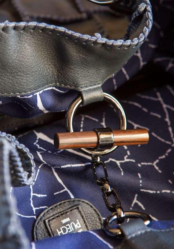 Rose & Lini JAMIN PUECH “HONU GM” NAVY LEATHER BAG