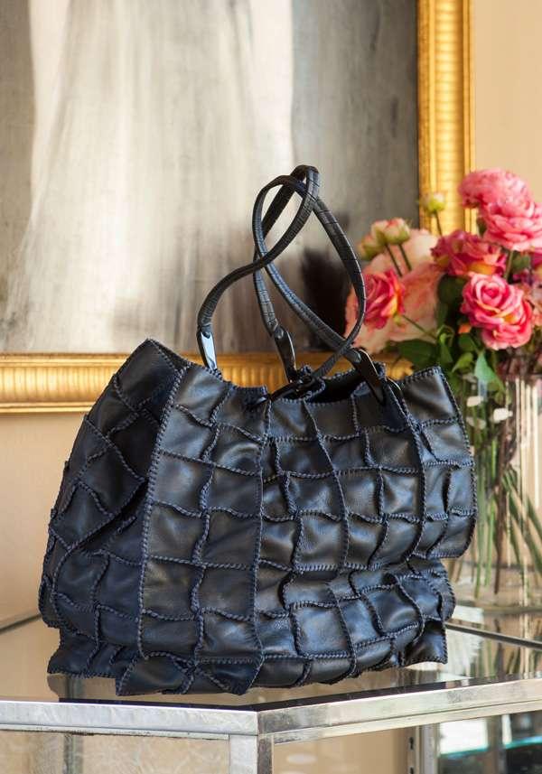 Rose & Lini JAMIN PUECH “HONU GM” NAVY LEATHER BAG