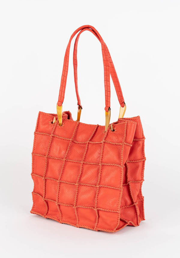 Rose & Lini JAMIN PUECH “HONU MM” CORAL LEATHER BAG