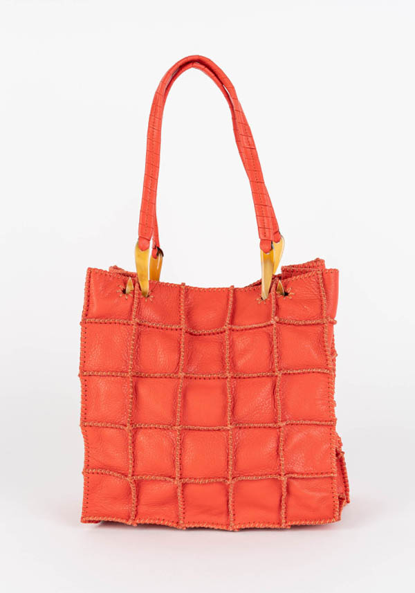 Rose & Lini JAMIN PUECH “HONU MM” CORAL LEATHER BAG