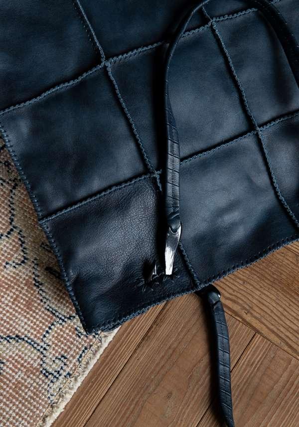 Rose & Lini JAMIN PUECH “JONU L” NAVY LEATHER BAG