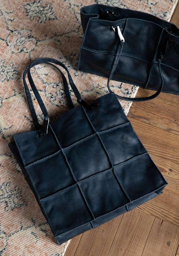 Rose & Lini JAMIN PUECH “JONU L” NAVY LEATHER BAG