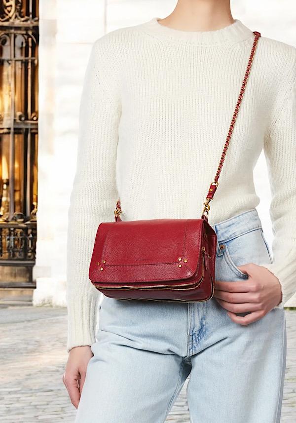 Rose & Lini JÉRÔME DREYFUSS “BOBI” RUBY LEATHER BAG