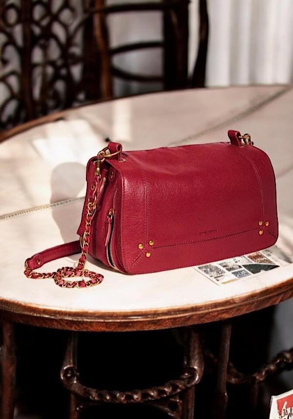 Rose & Lini JÉRÔME DREYFUSS “BOBI” RUBY LEATHER BAG