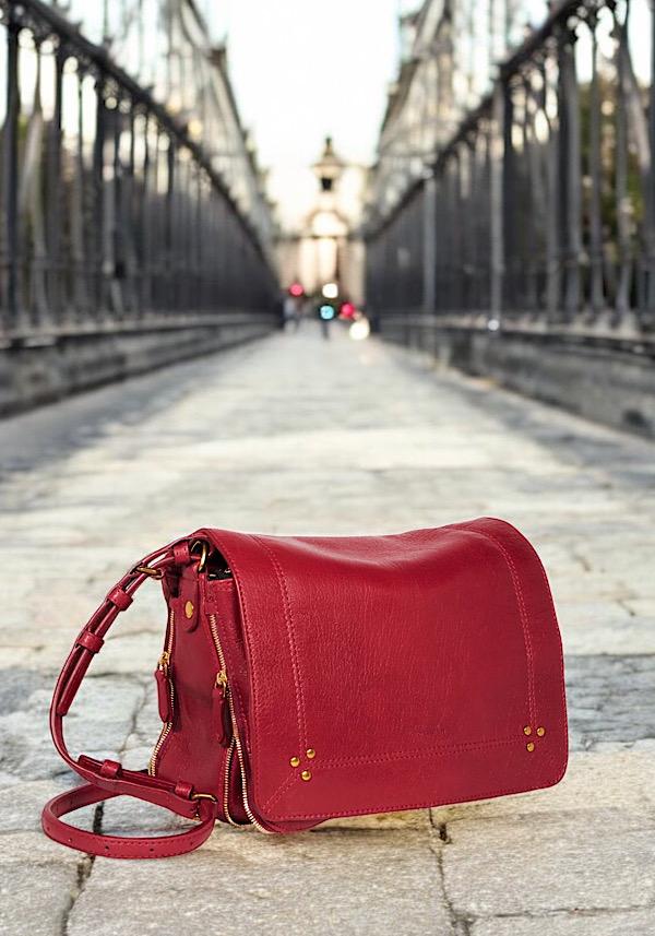 Rose & Lini JÉRÔME DREYFUSS “IGOR” RUBY LEATHER BAG
