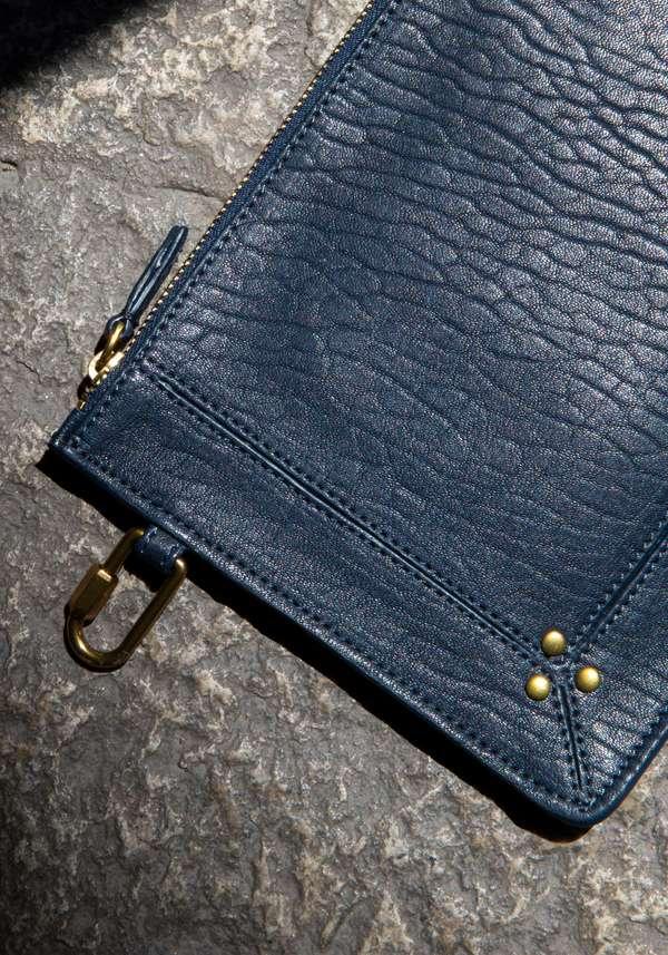 Rose & Lini JÉRÔME DREYFUSS “POPOCHE M” SAPPHIRE POUCH