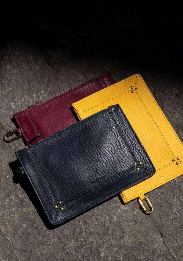 Rose & Lini JÉRÔME DREYFUSS “POPOCHE M” SAPPHIRE POUCH