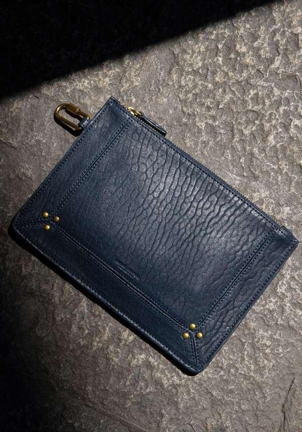 Rose & Lini JÉRÔME DREYFUSS “POPOCHE M” SAPPHIRE POUCH