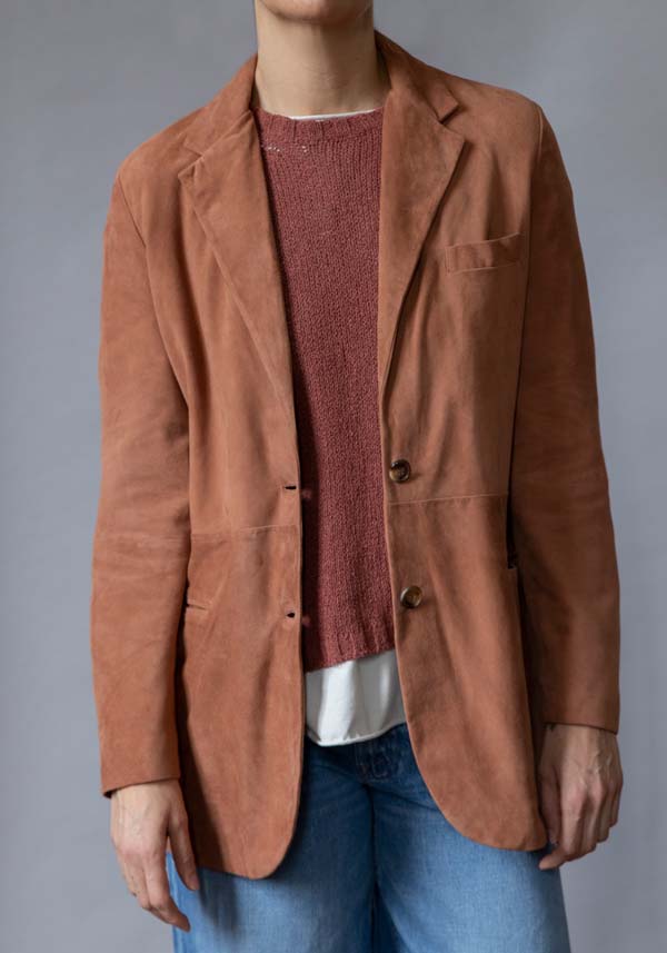 Rose & Lini KILTIE SUEDE LEATHER “LUCAS JACKET” BROWN