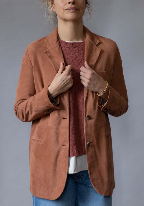 Rose & Lini KILTIE SUEDE LEATHER “LUCAS JACKET” BROWN