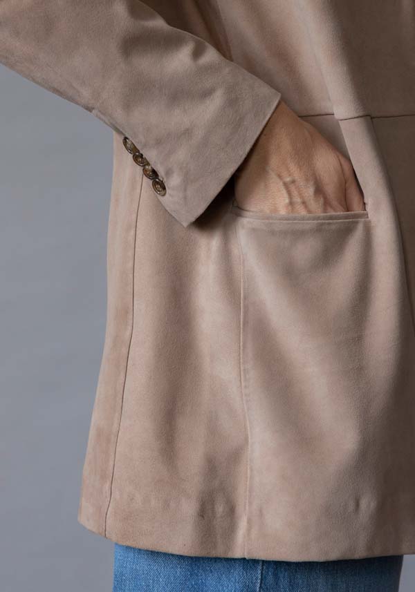 Rose & Lini KILTIE SUEDE LEATHER “LUCAS JACKET” SAND