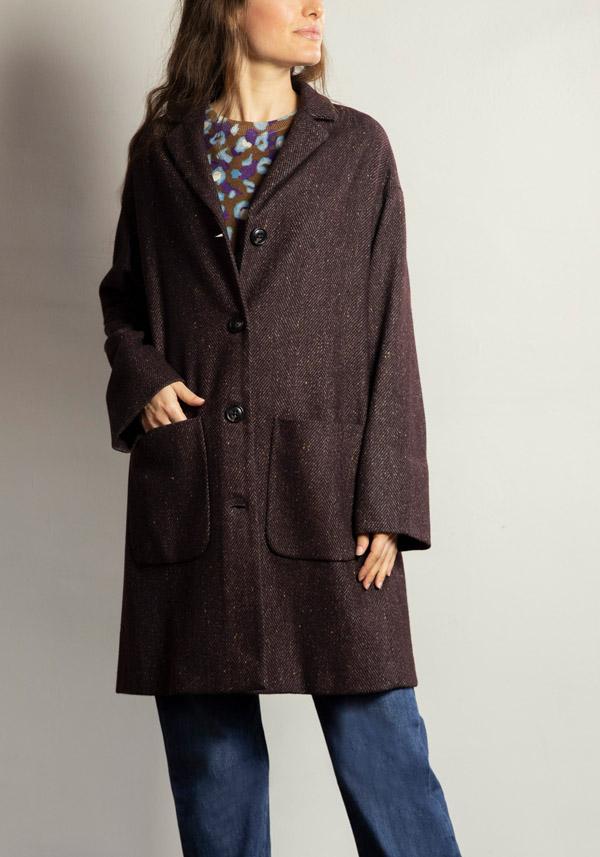 Rose & Lini KILTIE WOOL “PAUL” PLUM COAT