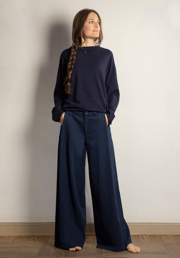 Rose & Lini LABO ART COTTON “DIAGONALE” ATLANTIC PANTS