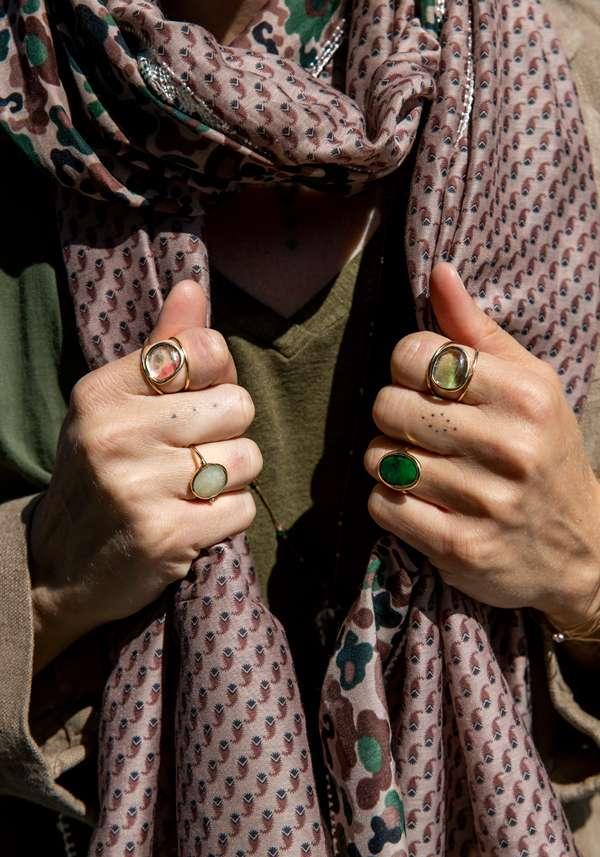 Rose & Lini MAITEA “DOUBLE RING” GOLD & WATERMELL