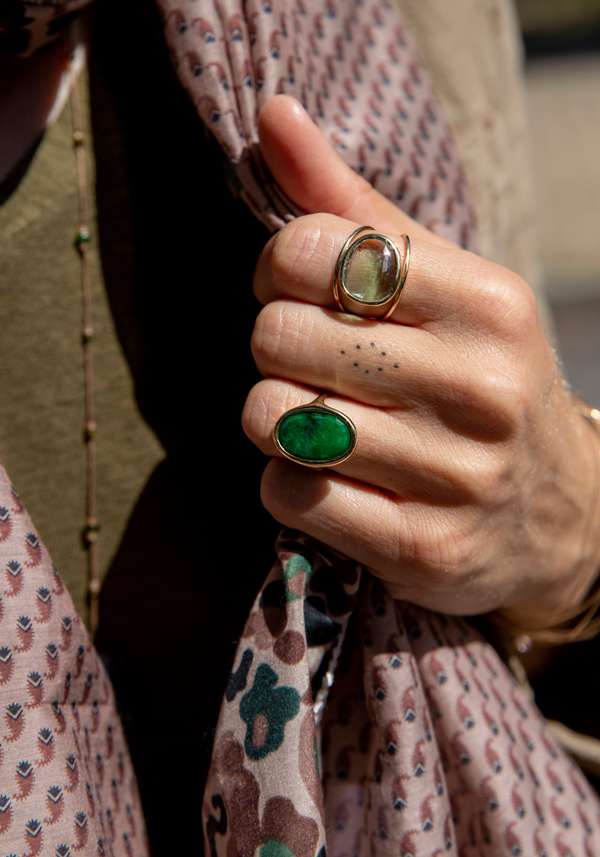 Rose & Lini MAITEA GOLD & JADE RING