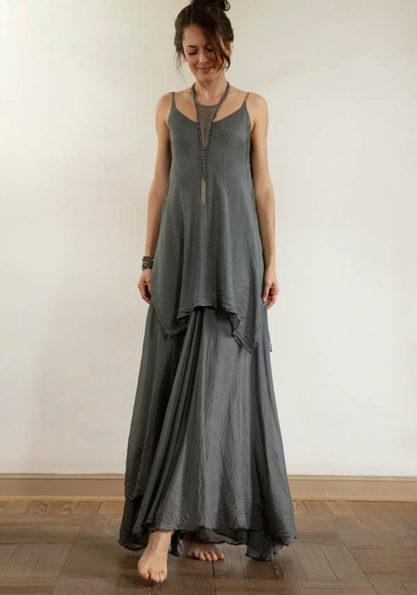 Rose & Lini MARC LE BIHAN SILK “SKIRT 2503” OLIVE