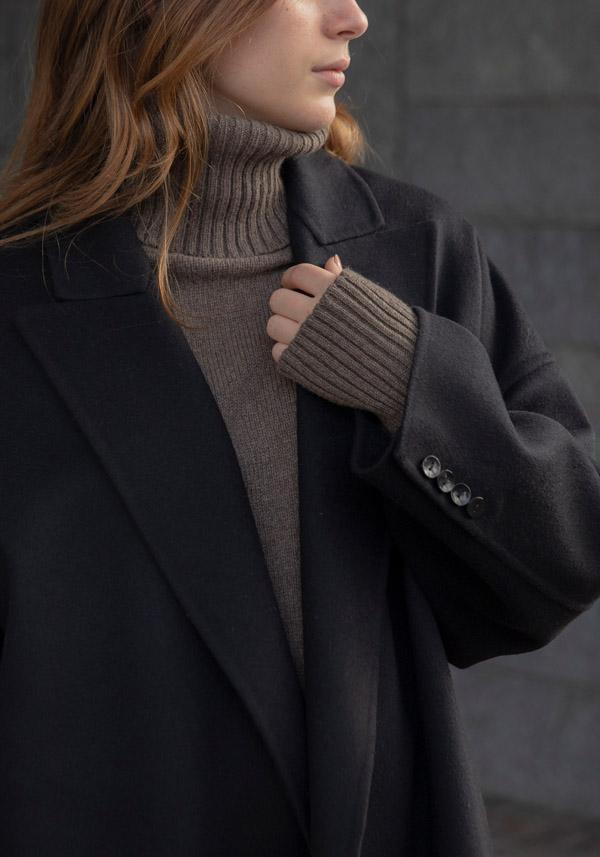 Rose & Lini N8 WOOL & CASHMERE “COAT 1100” BLACK