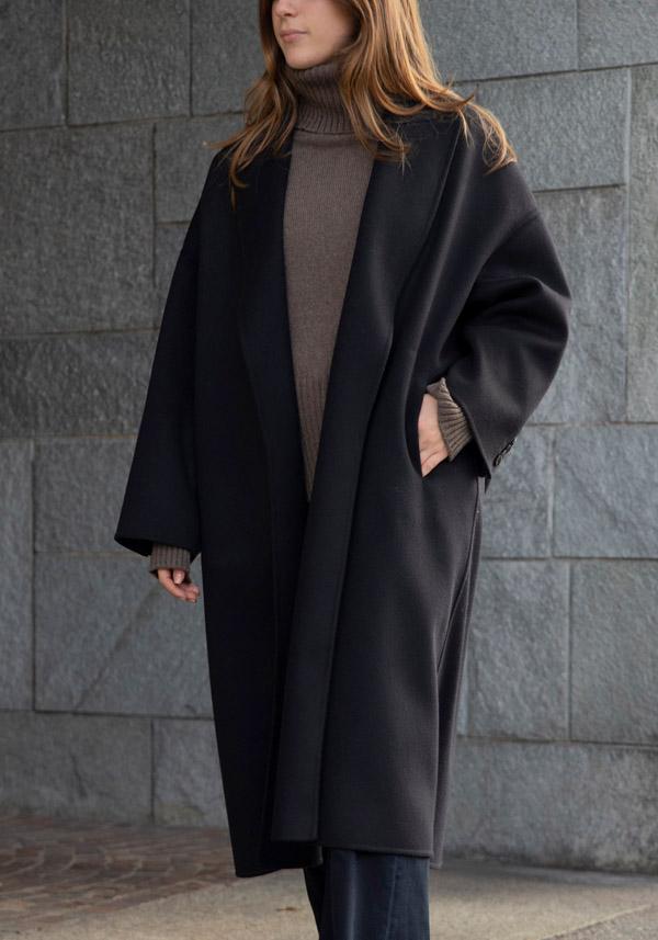Rose & Lini N8 WOOL & CASHMERE “COAT 1100” BLACK