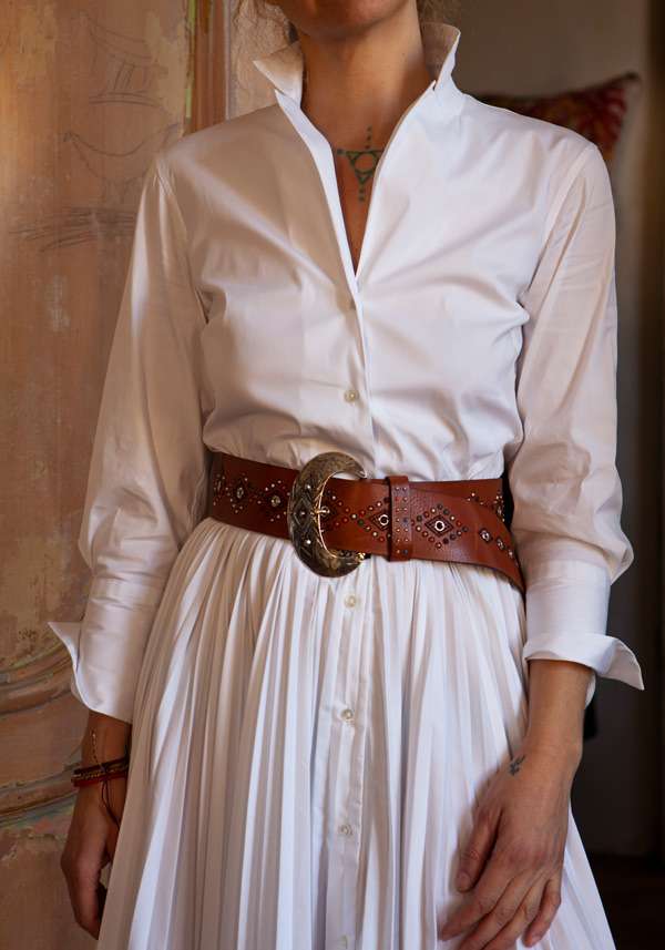 Rose & Lini NANNI “822” CHOCO LEATHER BELT