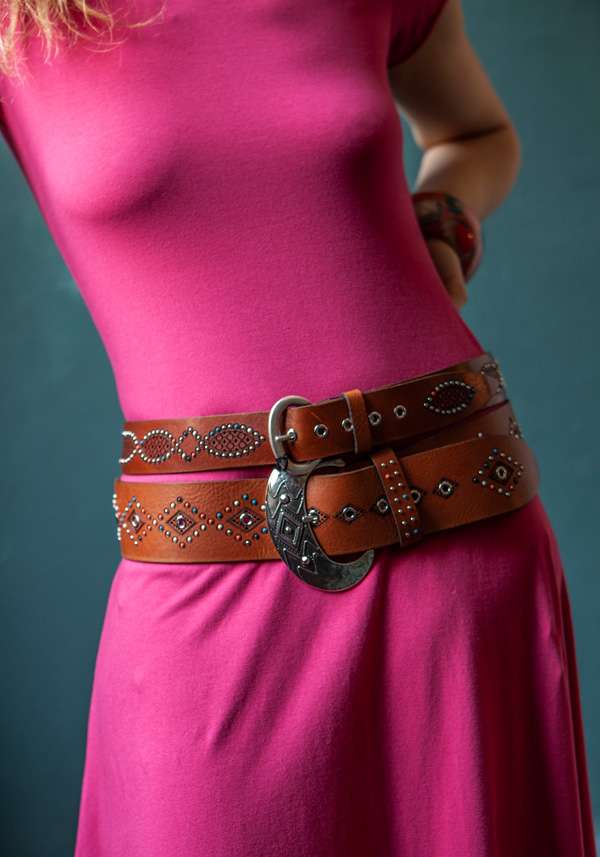 Rose & Lini NANNI “822” CHOCO LEATHER BELT