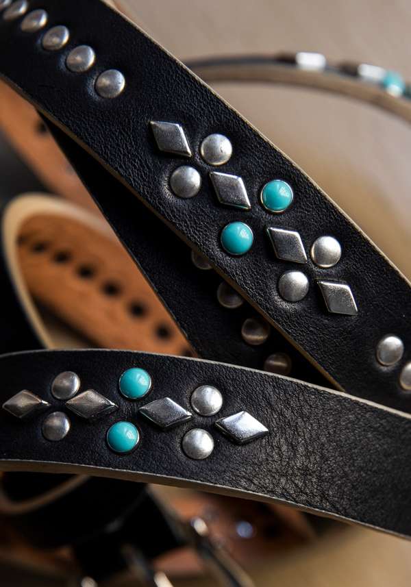 Rose & Lini NANNI BLACK STUDDED LEATHER “BELT 343”
