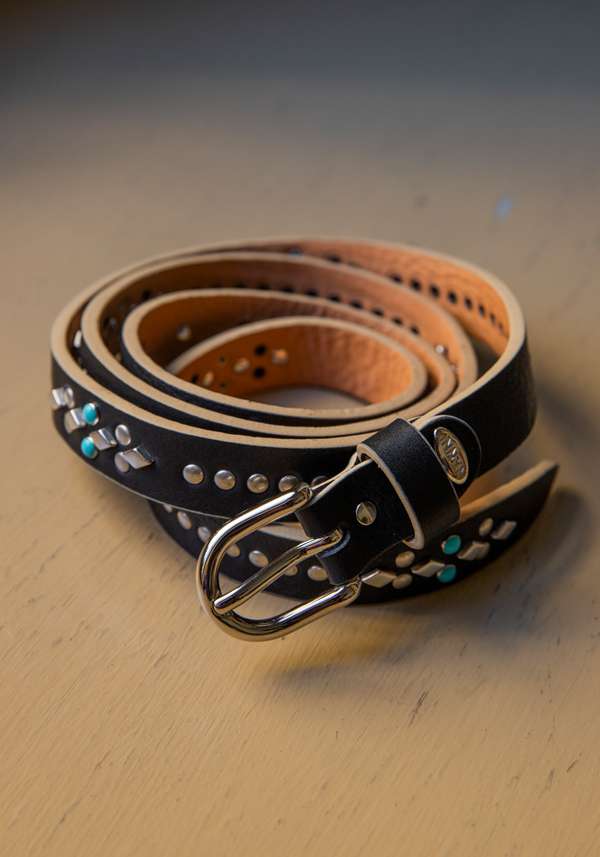 Rose & Lini NANNI BLACK STUDDED LEATHER “BELT 343”