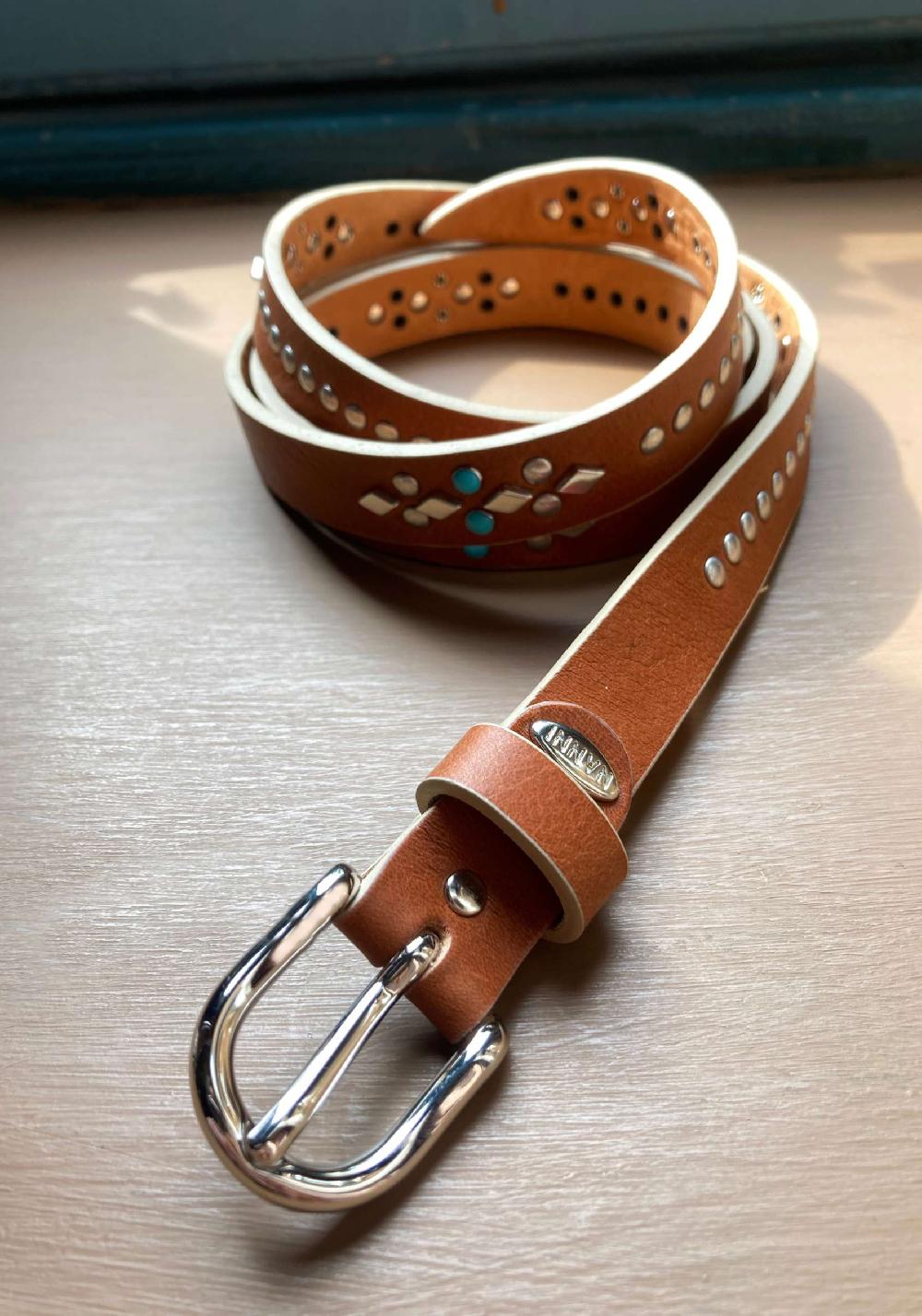 Rose & Lini NANNI GINGER STUDDED LEATHER “BELT 343”