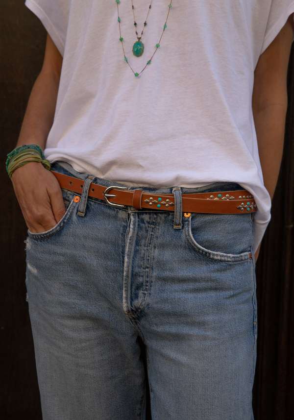 Rose & Lini NANNI GINGER STUDDED LEATHER “BELT 343”